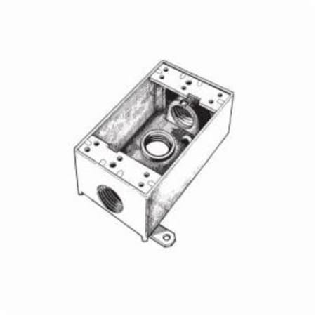 Mulberry Electrical Box, 19 cu in, Outlet Box Type, 1 Gang, Aluminum 30203B